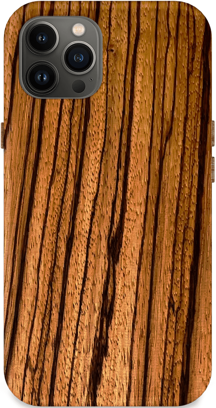 Kerf Select Figured Zebrawood Wood Phone Case