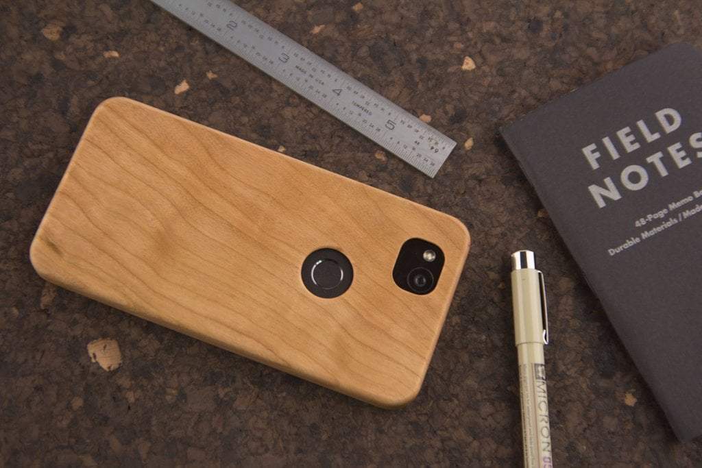 cherry wood google pixel 4 xl kerf phone case - lifestyle