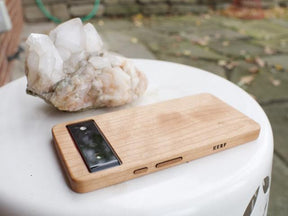cherry wood pixel 6 pro case - lifestyle