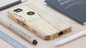 spalted maple wood google pixel 4 xl kerf phone case - lifestyle