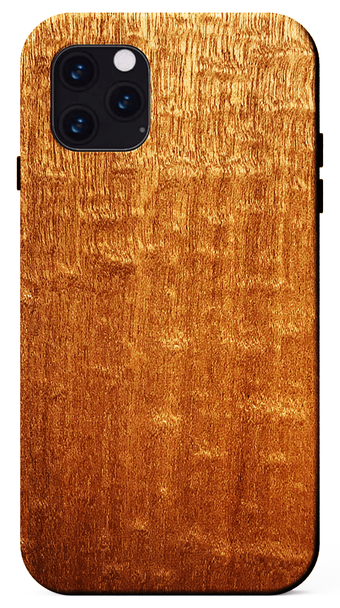 figured sapele wood iPhone 11 pro max kerf phone case